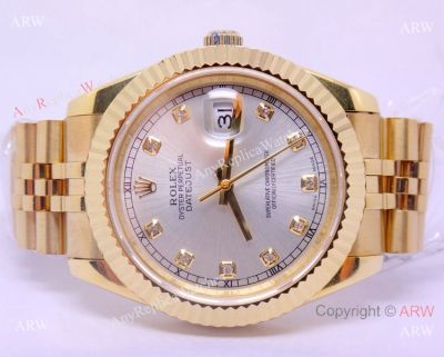 BP Factory Replica Rolex Datejust Gold Face Jubilee Band Watch 41mm